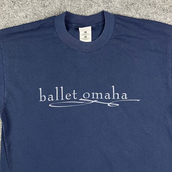 Ballet Omaha T-Shirt Mens Size L Navy Blue Dance Graphic Performing Arts Tee - Picture 1 of 8